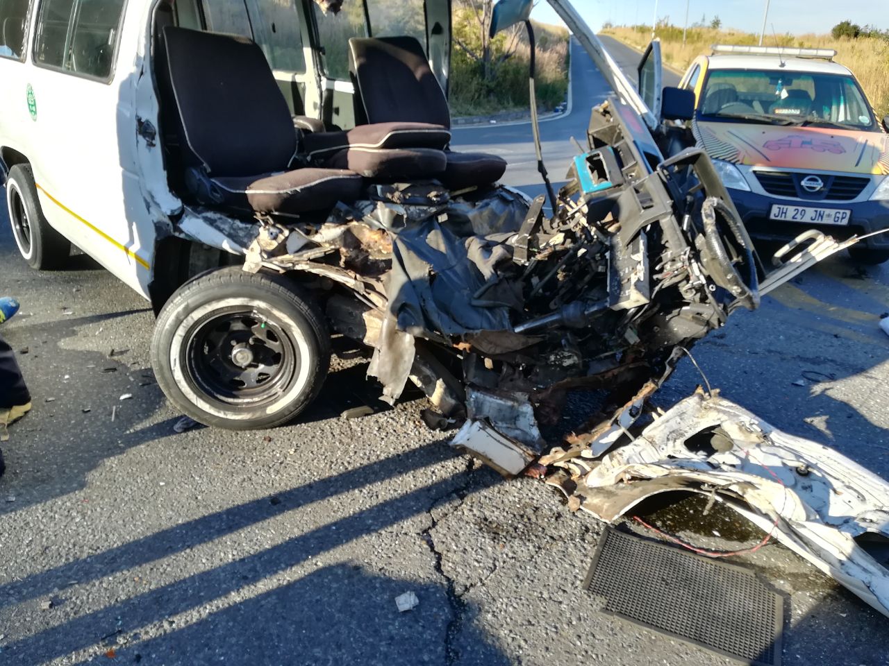 One person injured as truck and taxi collide on Chilvers Street in Denver, Johannesburg.