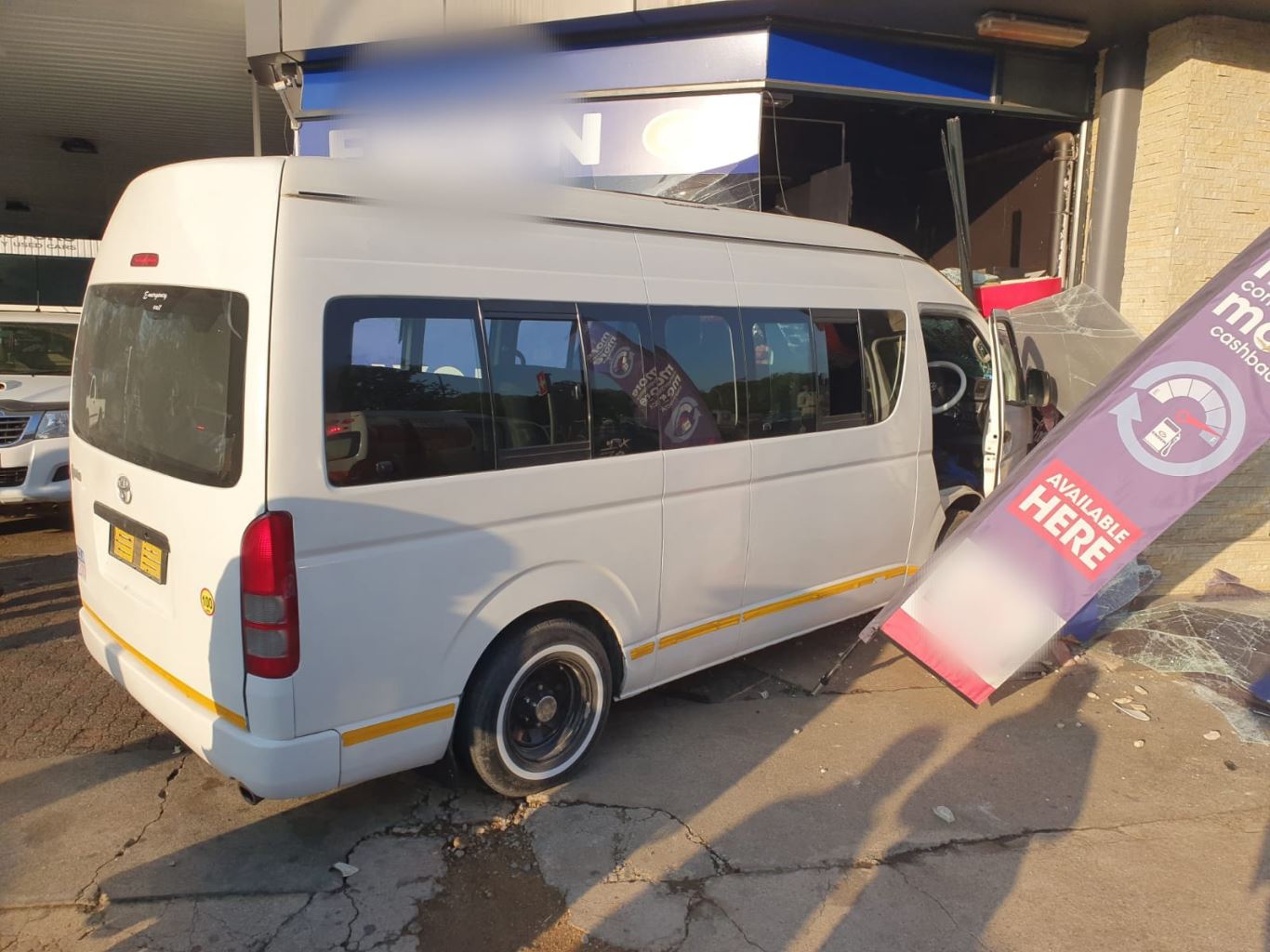 Taxi crashes into a convenience store at Mayor's Walk