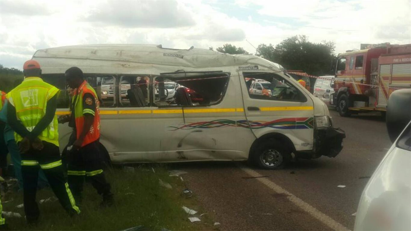 Scene of fatal taxi rollover on the N4 highway between the Solomon ...