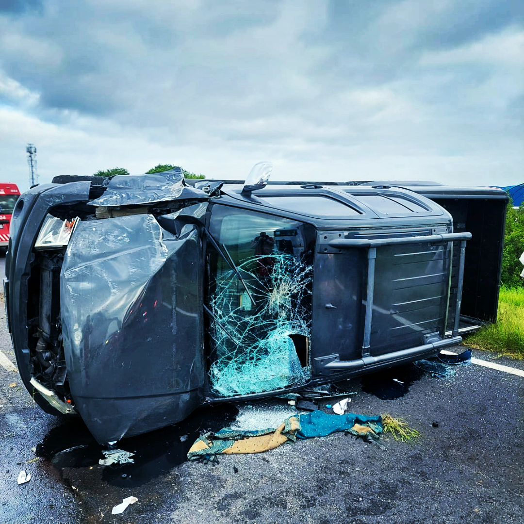 One injured in a single-vehicle rollover collision on the N1 in Klapmuts