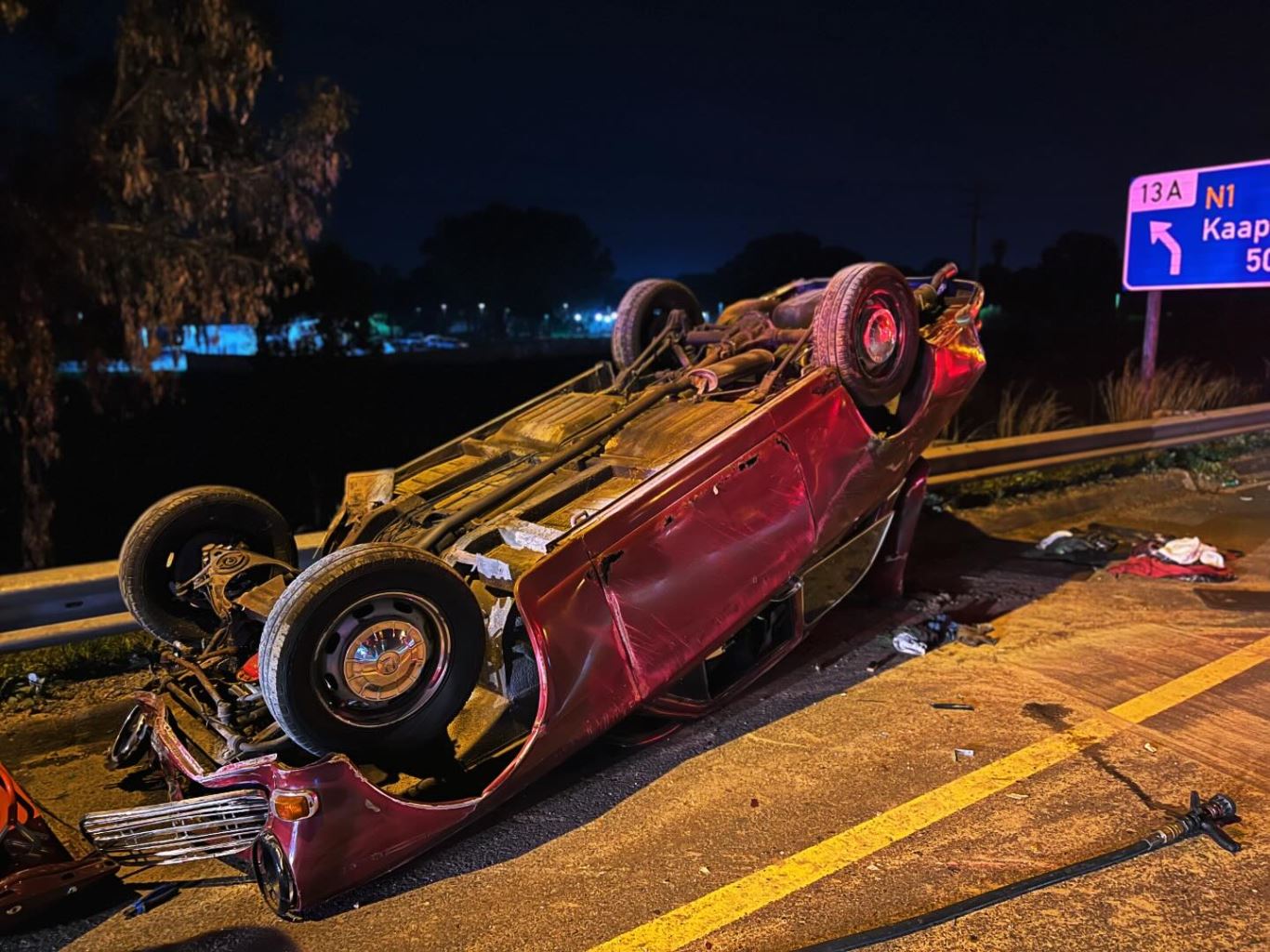 One person was injured in a single-vehicle rollover collision on the N7 ...