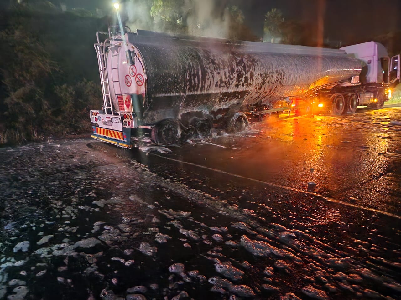 N2 closed on Wednesday evening after fuel tanker crash