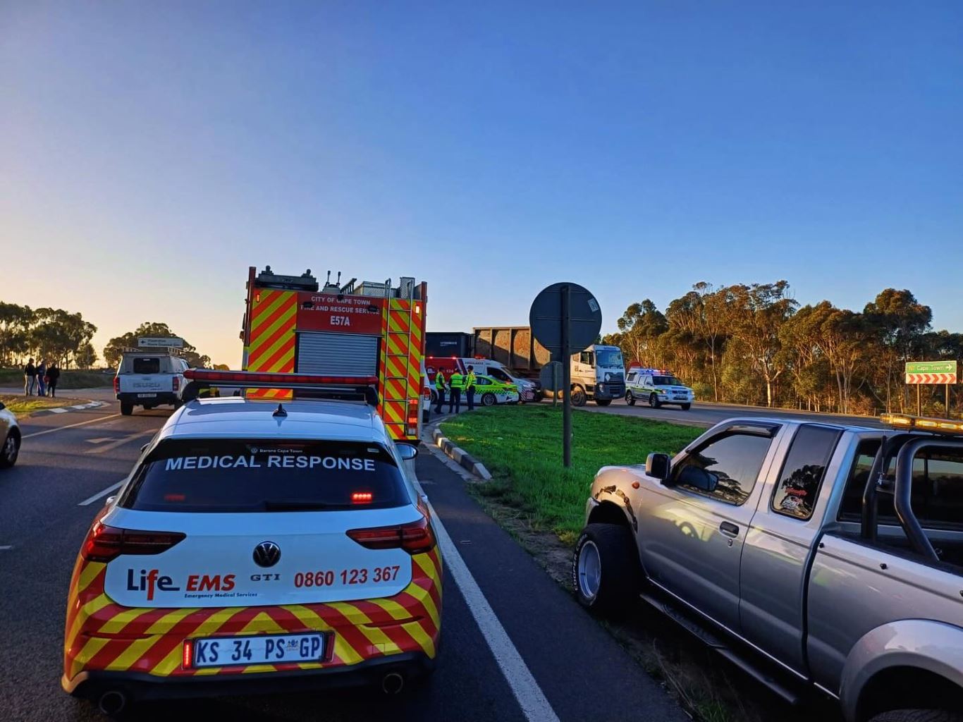 One person was injured in a collision between a vehicle and truck on the N7