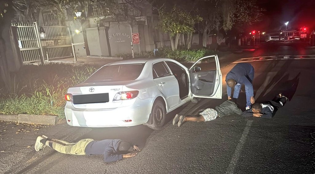 Wanted vehicle intercepted and suspects arrested in Bryanston