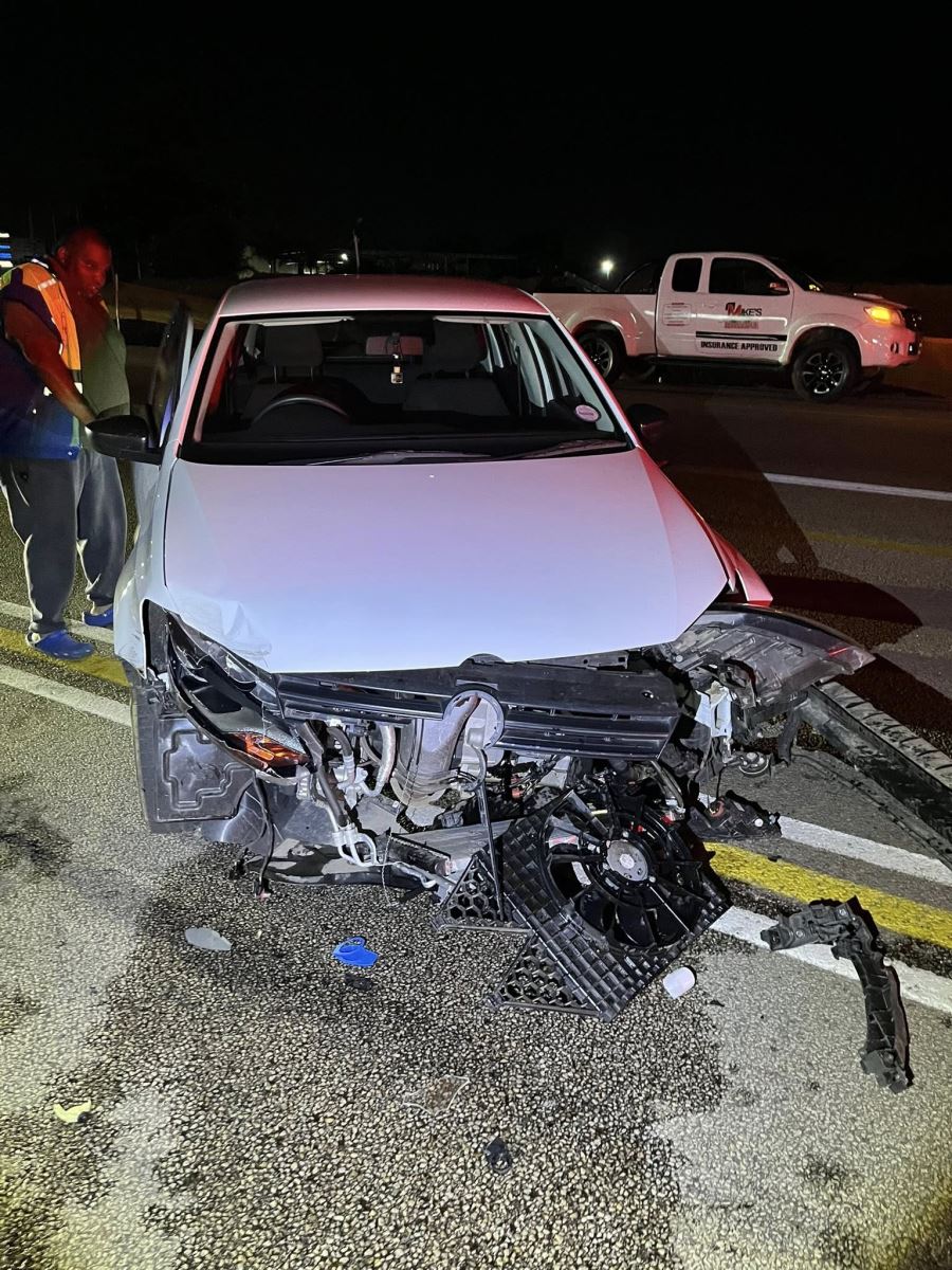 Two vehicles collide on the N4 near the Waterfall Mall offramp.