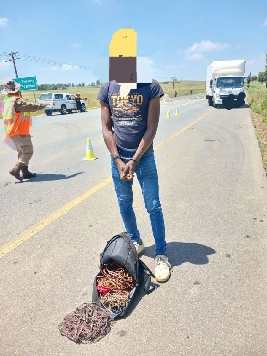 Petrus Steyn police arrest suspect in possession of stolen copper cable