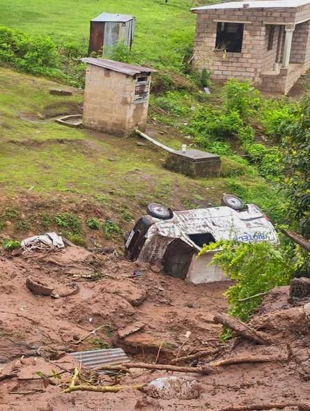 Floods Update: 3 cars and 5-bedroom house in Ward 15, Intshelimnyama in Marrianhill have been swept away in a mudslide triggered by a cut-off-low pressure system