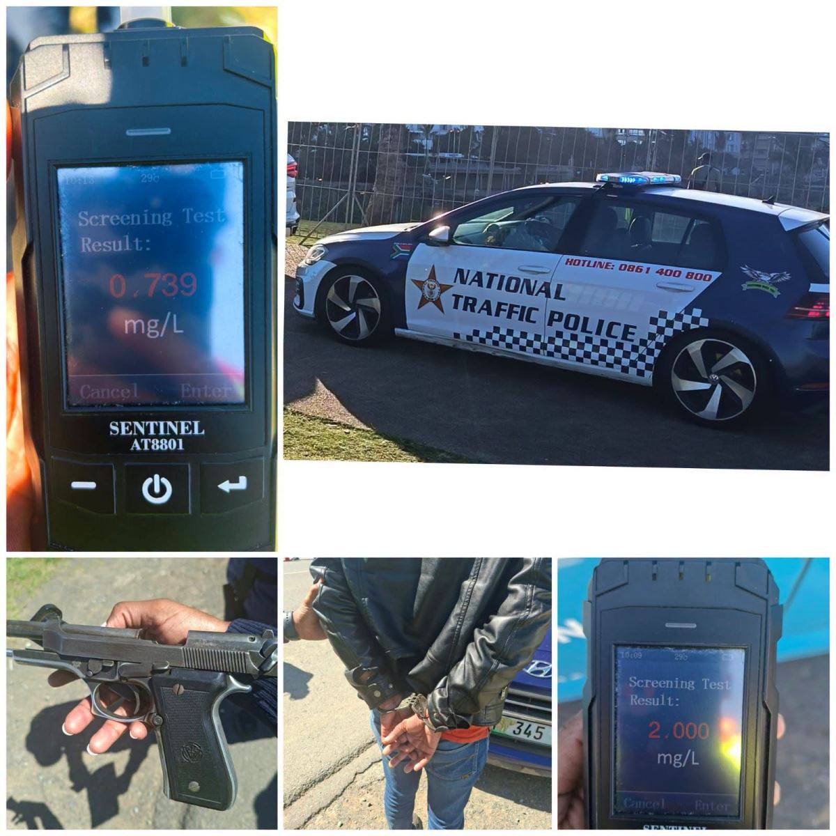 Two members of the South African Police Service (SAPS), reportedly from Mthatha arrested for driving under the influence