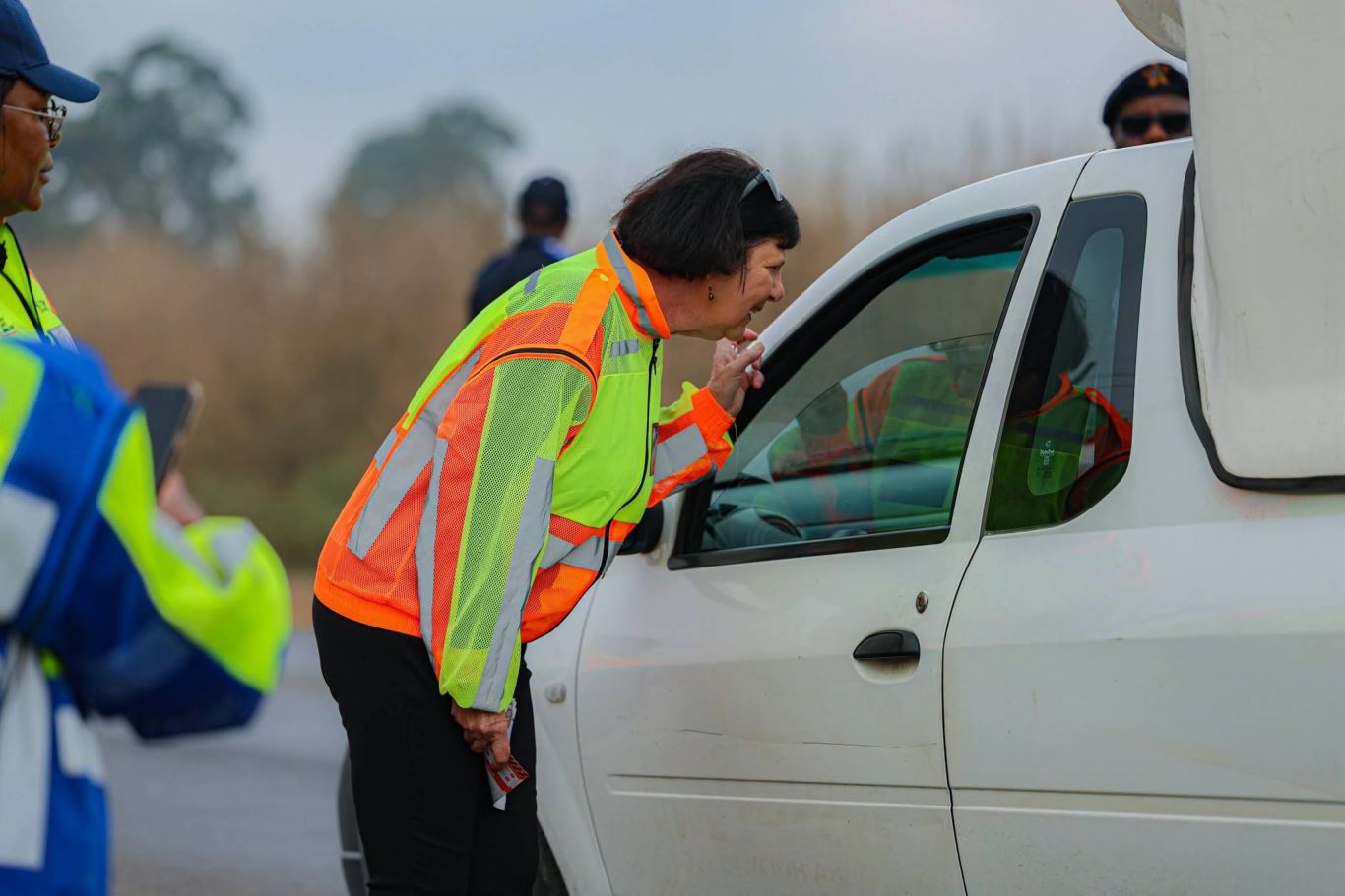 Minister of Transport, Barbara Creecy is leading a Level Crossing Safety campaign at the Witbank Level Crossing in Emalahleni
