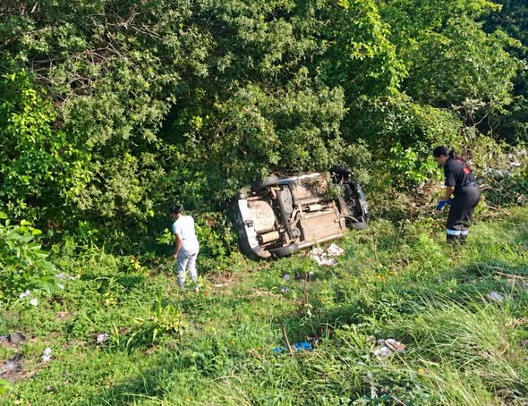 A woman was injured following a serious crash near the Trade Centre bend exiting Phoenix on Tuesday morning