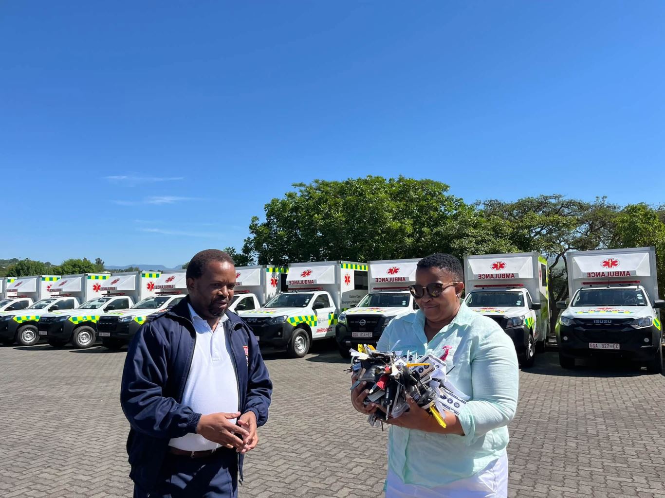 Eastern Cape Health MEC Ntandokazi Capa is currently handing over 24 new ambulances