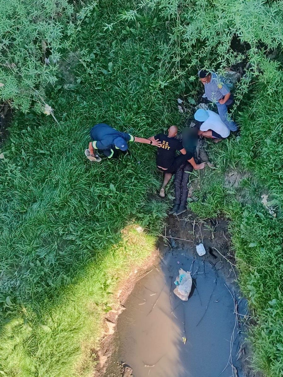 A young man was rescued from the Namahadi River near Lancaster after falling from the Namahadi River bridge
