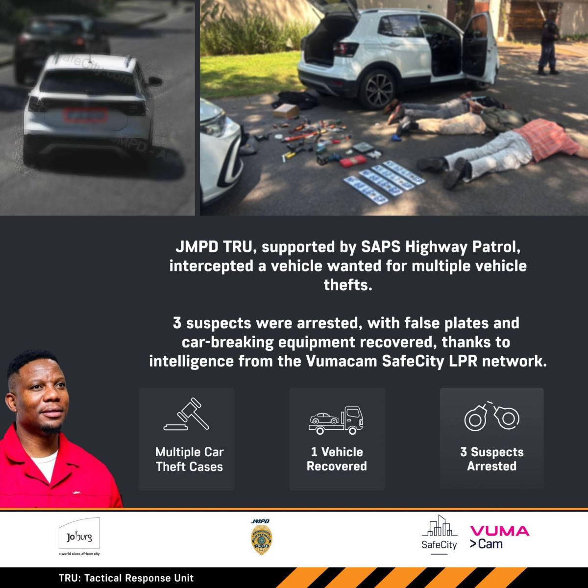 Suspects arrested following an investigation into multiple vehicle thefts in the Radiokop area
