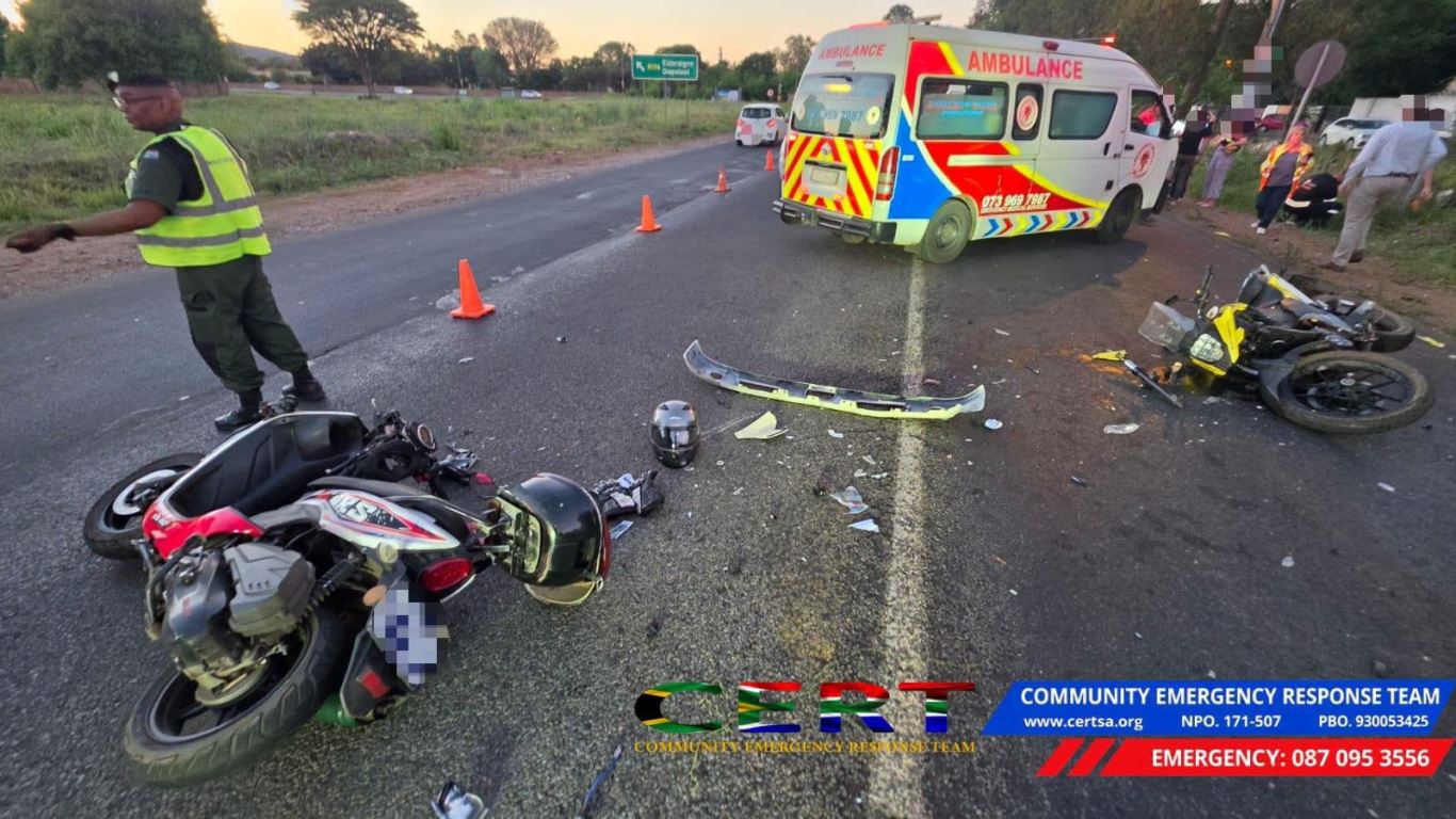  Motor vehicle collision on the R101 (Old Johannesburg Road), near Ruimte Road in Clubview, Centurion