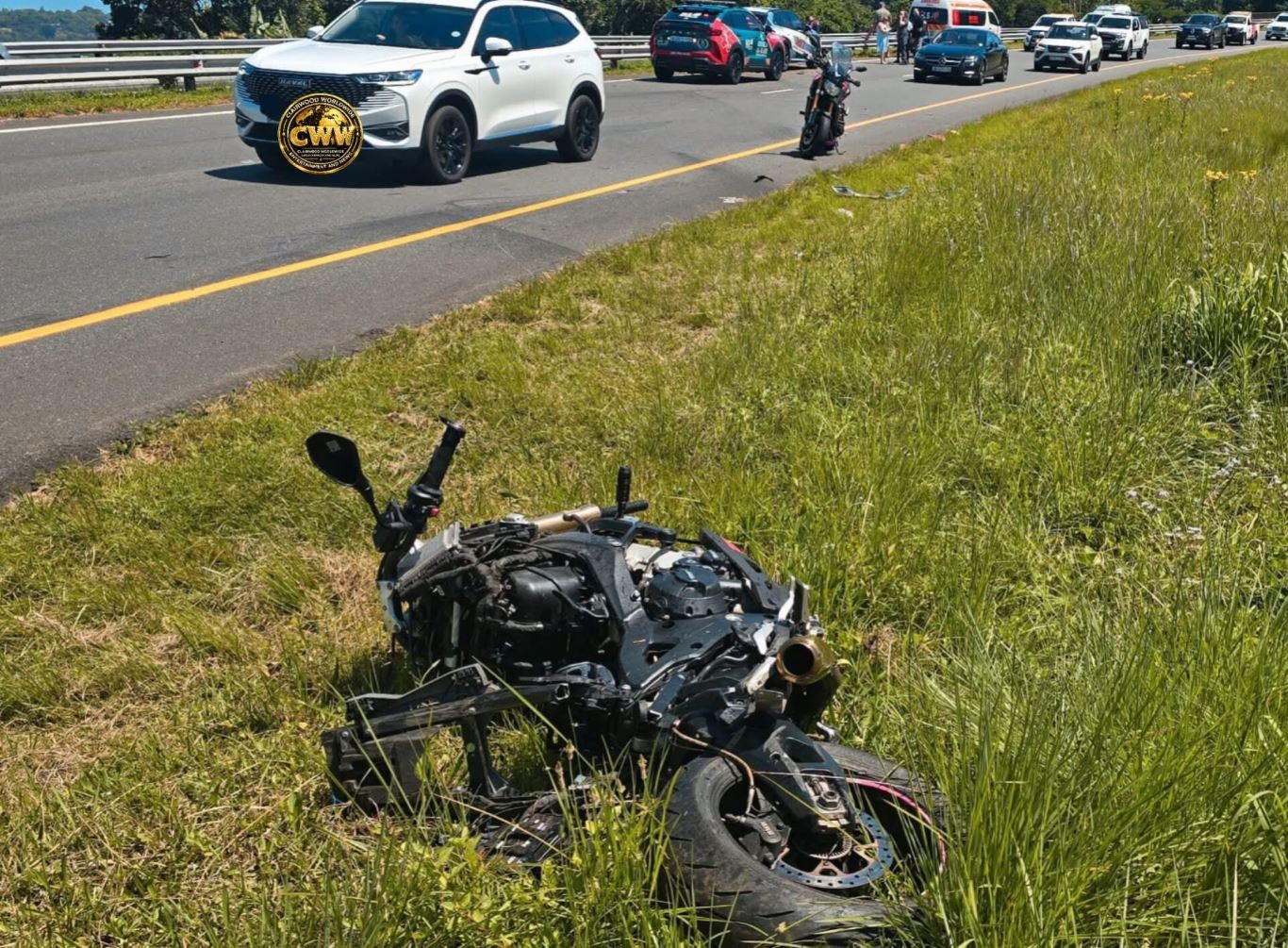 A motorcyclist believed to be in his 60s was killed after losing control and crashing into roadside barriers on the M13 towards Durban