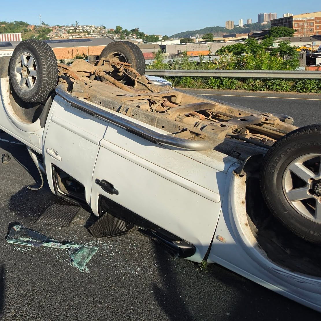 Multiple people sustained moderate to serious injuries after a bakkie carrying passengers overturned on the N2 southbound, Durban