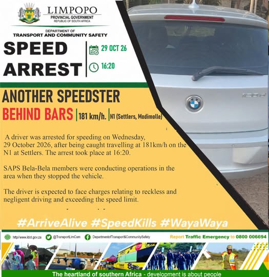 Driver Nabbed At 181km/h On N1 At Settlers