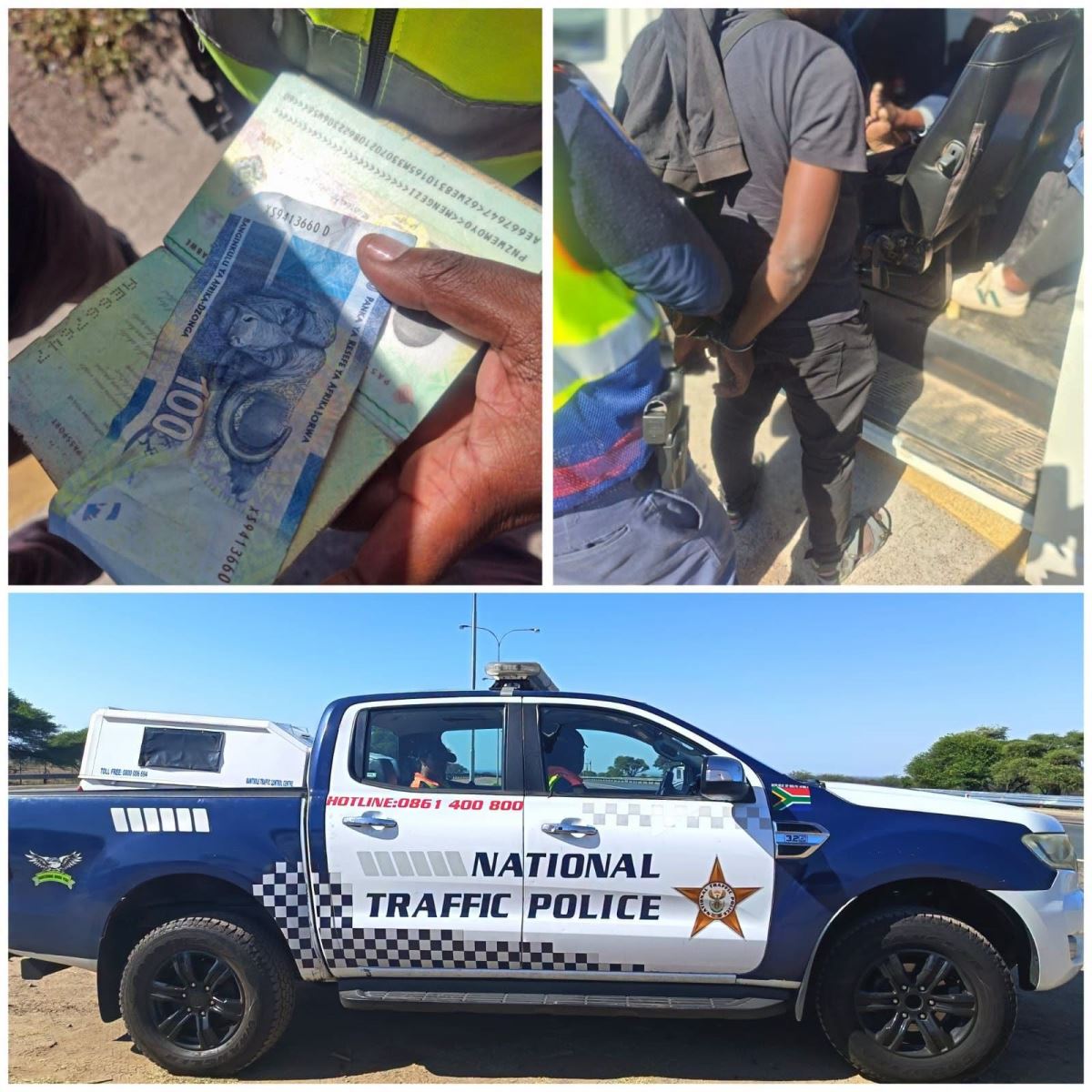 Minibus driver arrested after he allegedly attempted to bribe an officer with R100