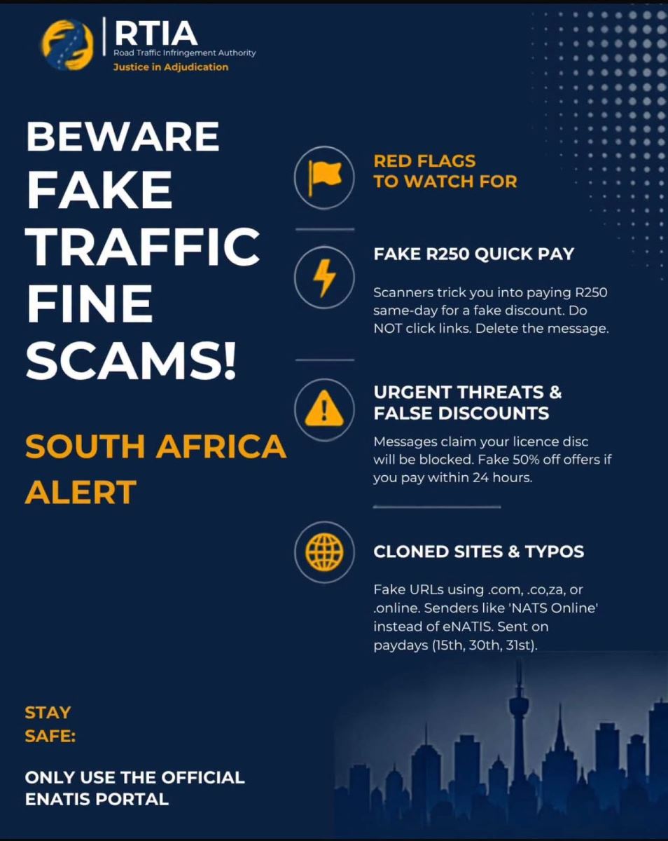 Urgent Public Warning on the Surge in Fraudulent AARTO Websites and Fake Fine Notifications