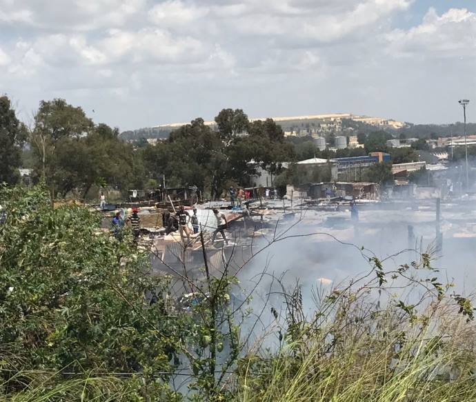 Lucky escapes after a fire burned through a number of shacks in the ...