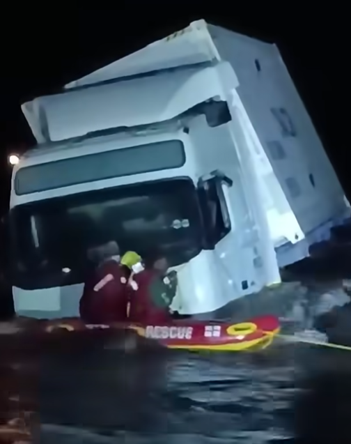 A man was rescued from a truck trapped on a low-lying bridge on a farm road across the Gamtoos River