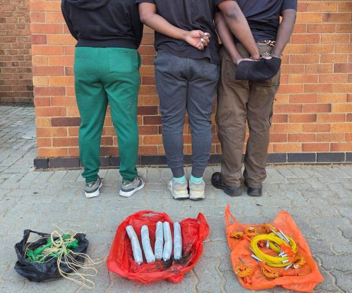 Three suspects arrested in Welkom for the possession of explosives