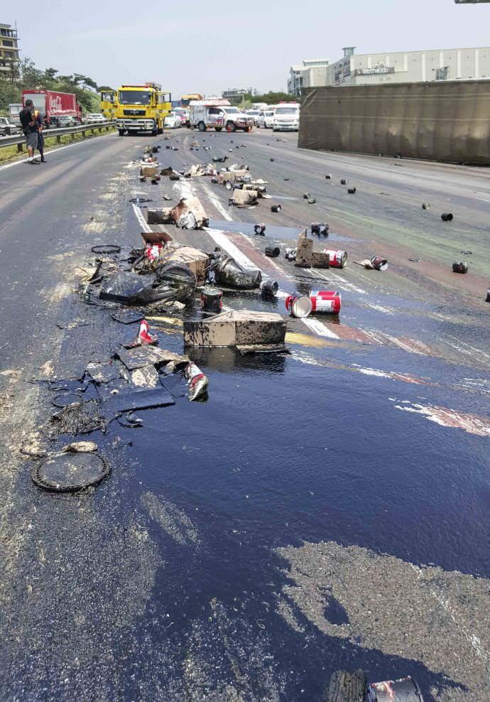 Three seriously injured in Durban N2 North truck crash
