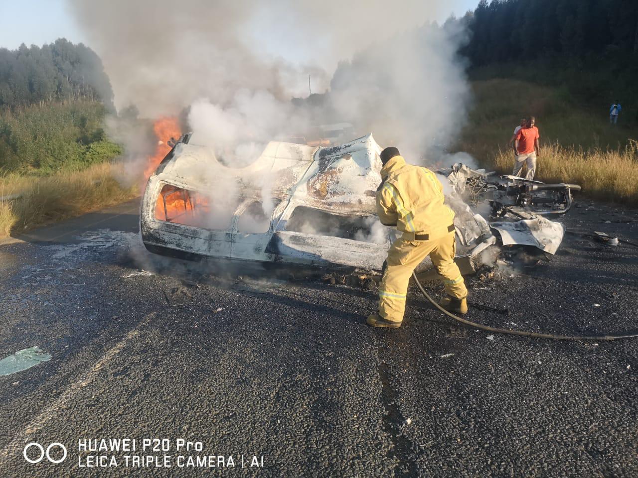 Four killed in a horror head-on crash on the R33 Greytown to Msinga