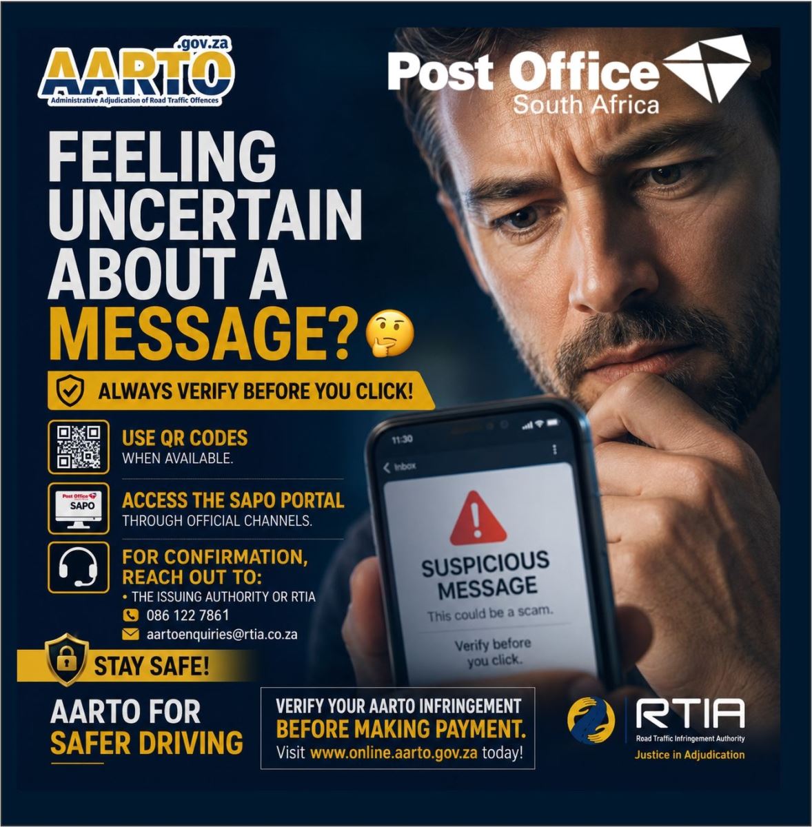 Urgent Public Warning on the Surge in Fraudulent AARTO Websites and Fake Fine Notifications