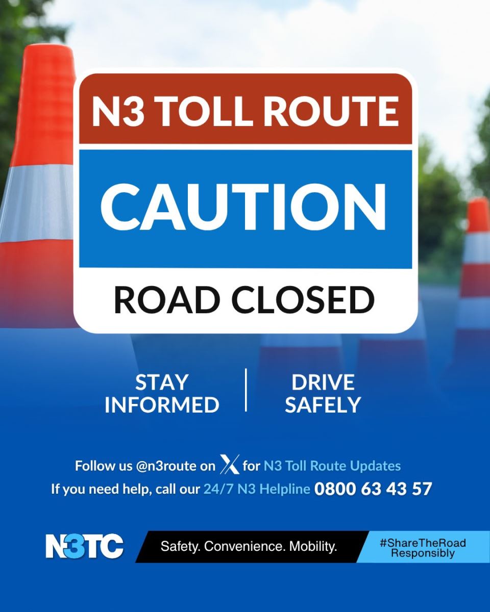 N3 Toll Route | Traffic Alert | Major crash on Van Reenen Pass. TOTAL ROAD CLOSURE | 13H30