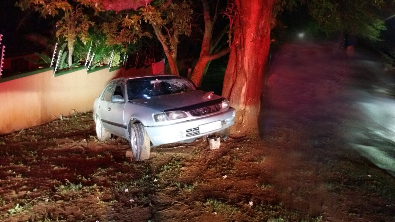 Two injured after car smashes into tree