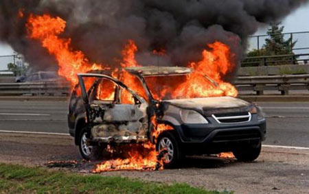 Image result for woman trapped in burning car